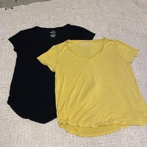 TWO American Eagle V-neck tees